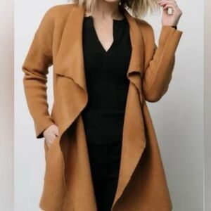 Women's Tan Open Front Sweater